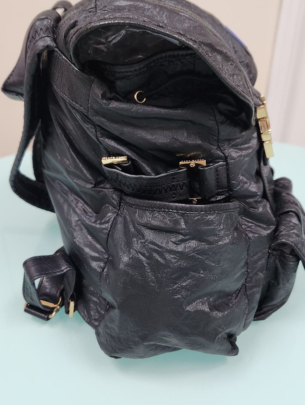 Tory Burch Black Backpack with Gold Hardware - Picture 2 of 12